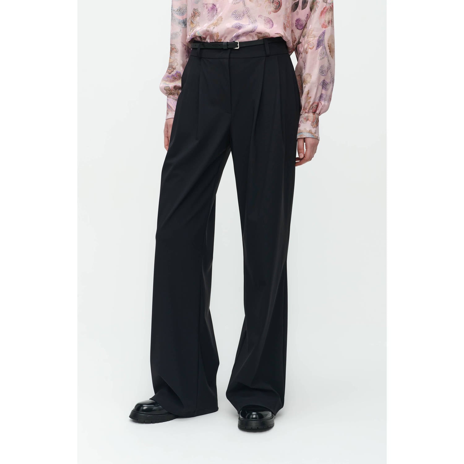 Jane Lushka wide leg pantalon Marion zwart