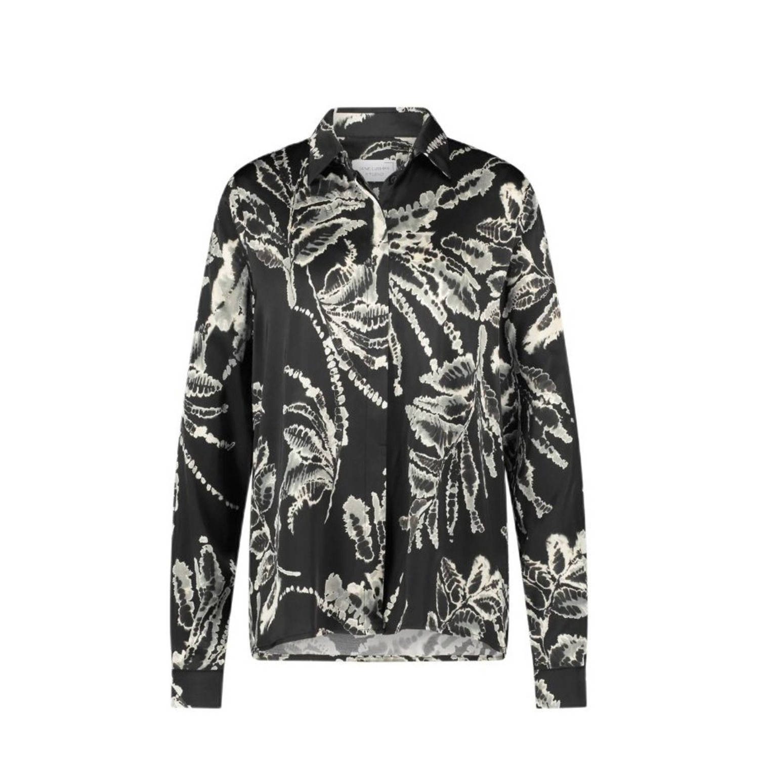 Jane Lushka gebloemde blouse Sisi zwart crème wit