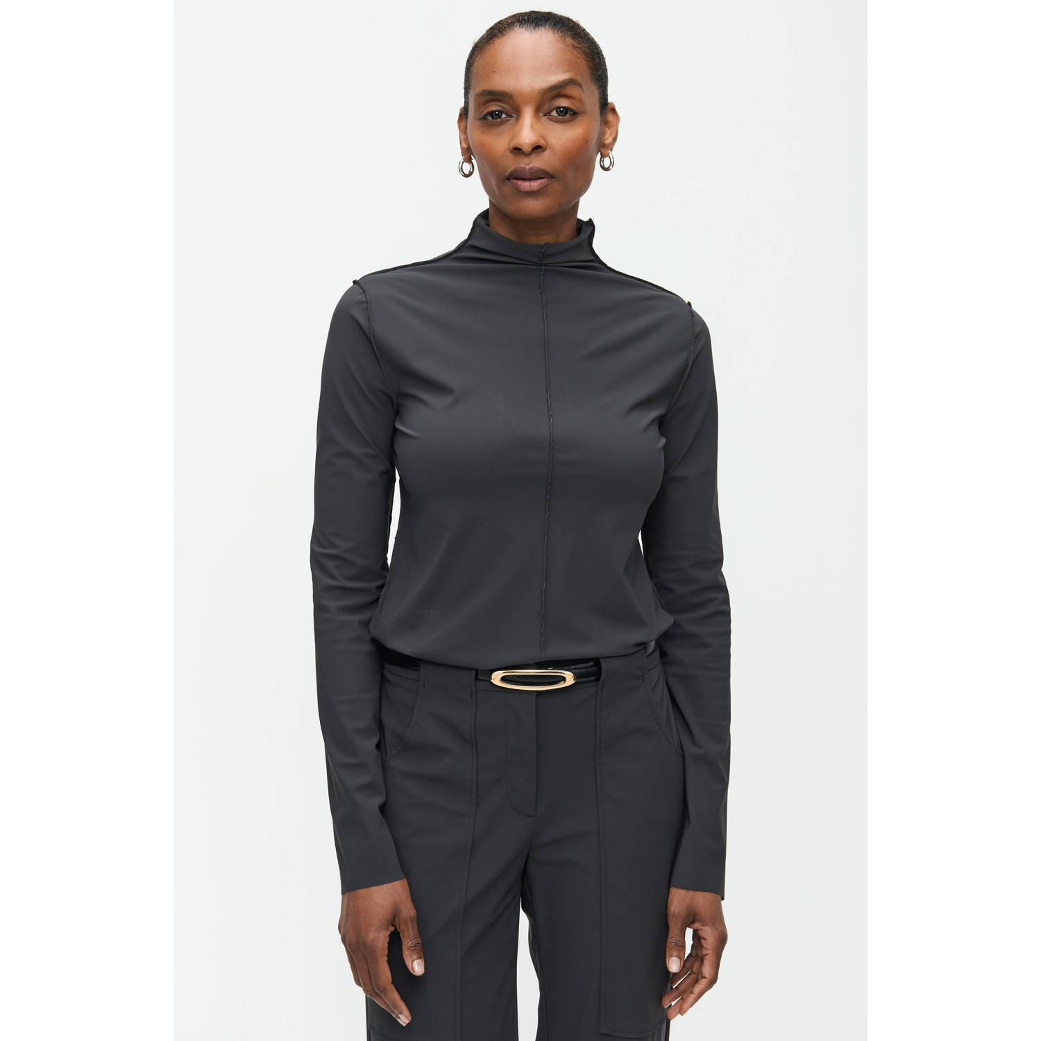 Jane Lushka Top van technisch jersey Gray Dames