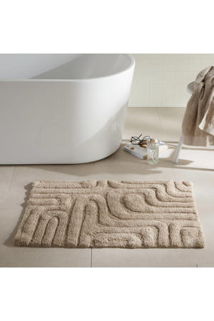 badmat taupe rechthoek (90x60 cm)