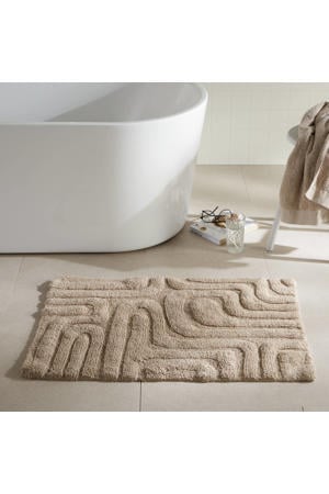 badmat taupe rechthoek (90x60 cm)