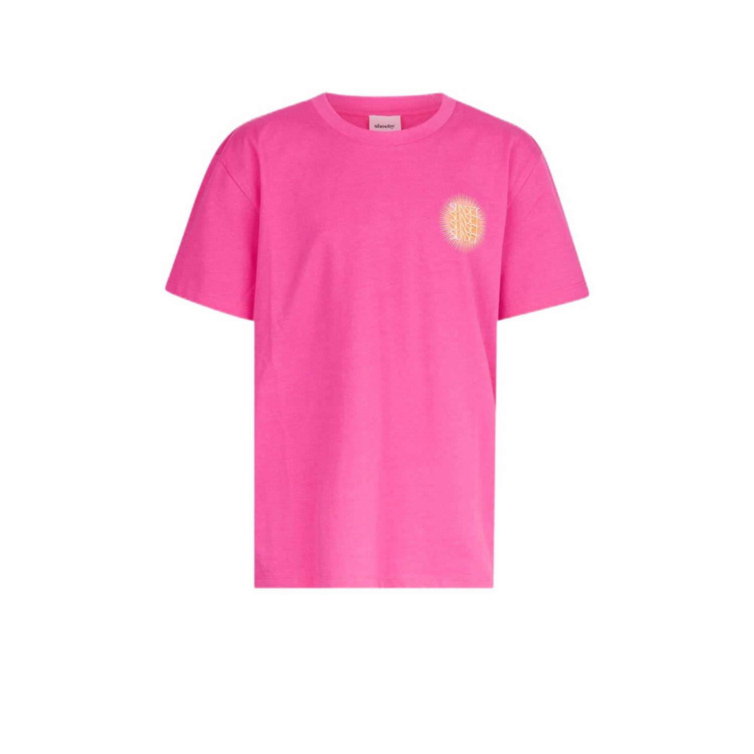 Shoeby T-shirt met printopdruk roze Meisjes Katoen Ronde hals Printopdruk 146 152