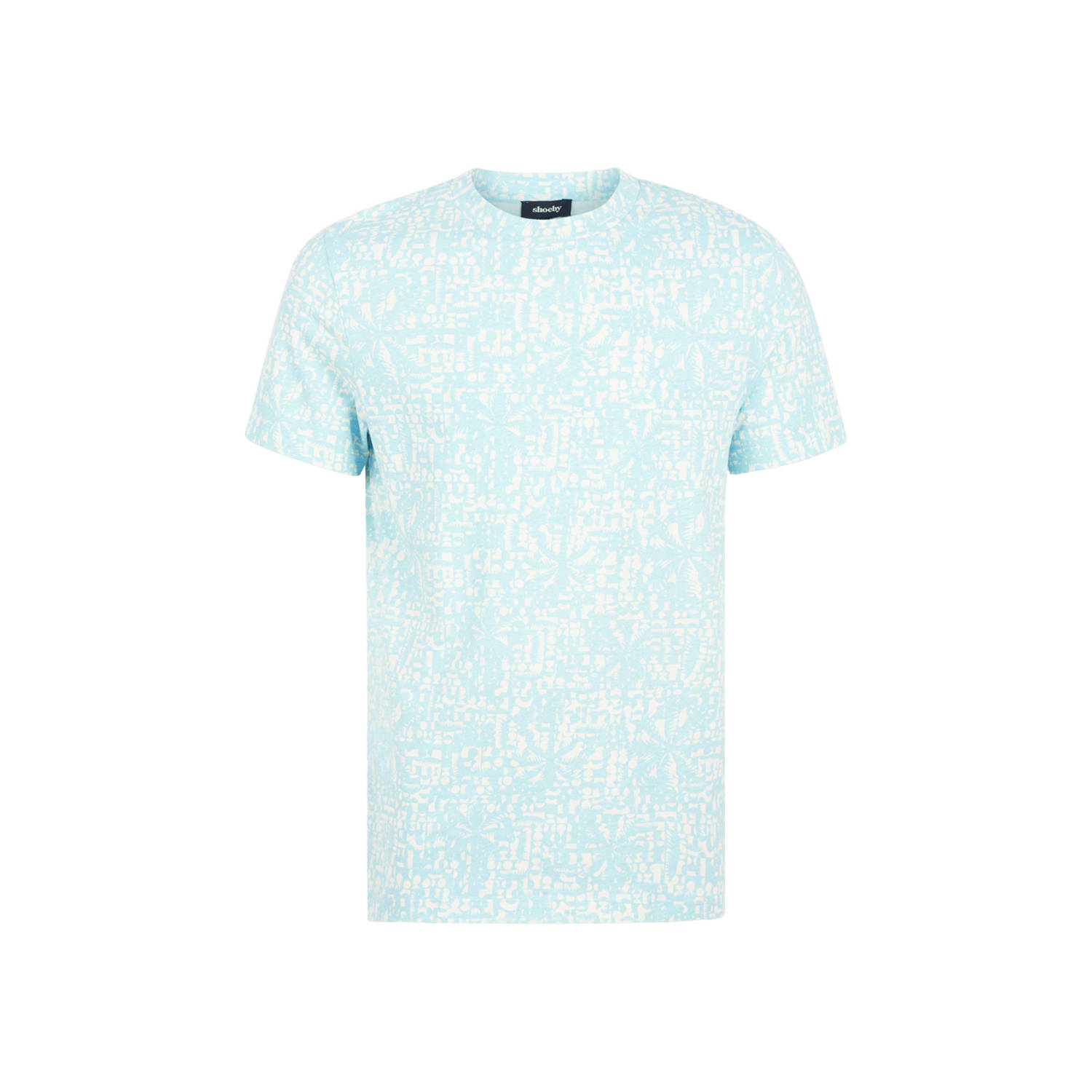Shoeby T-shirt met all over print lightblue