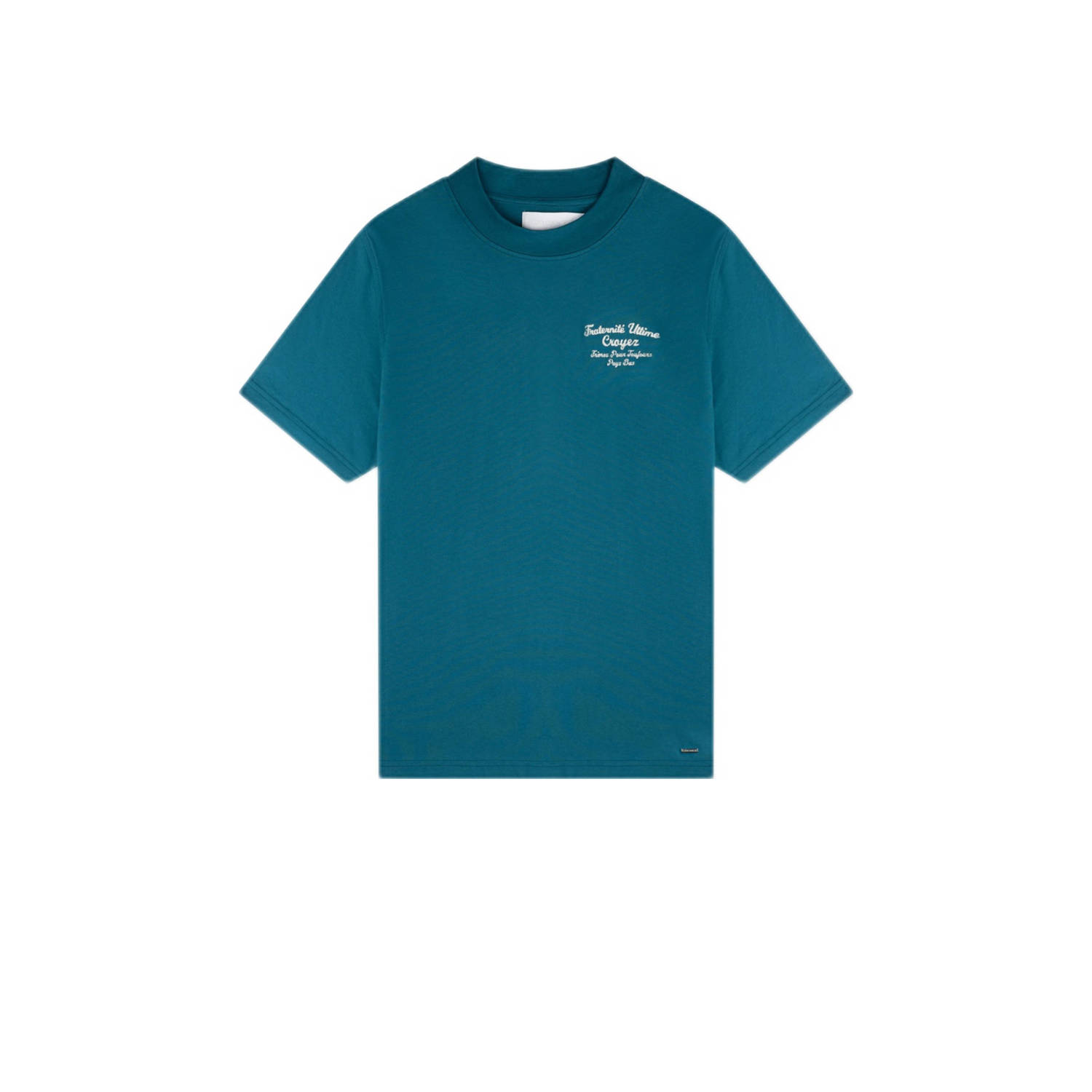 Croyez Homme regular fit T-shirt Fraternité met backprint petrol