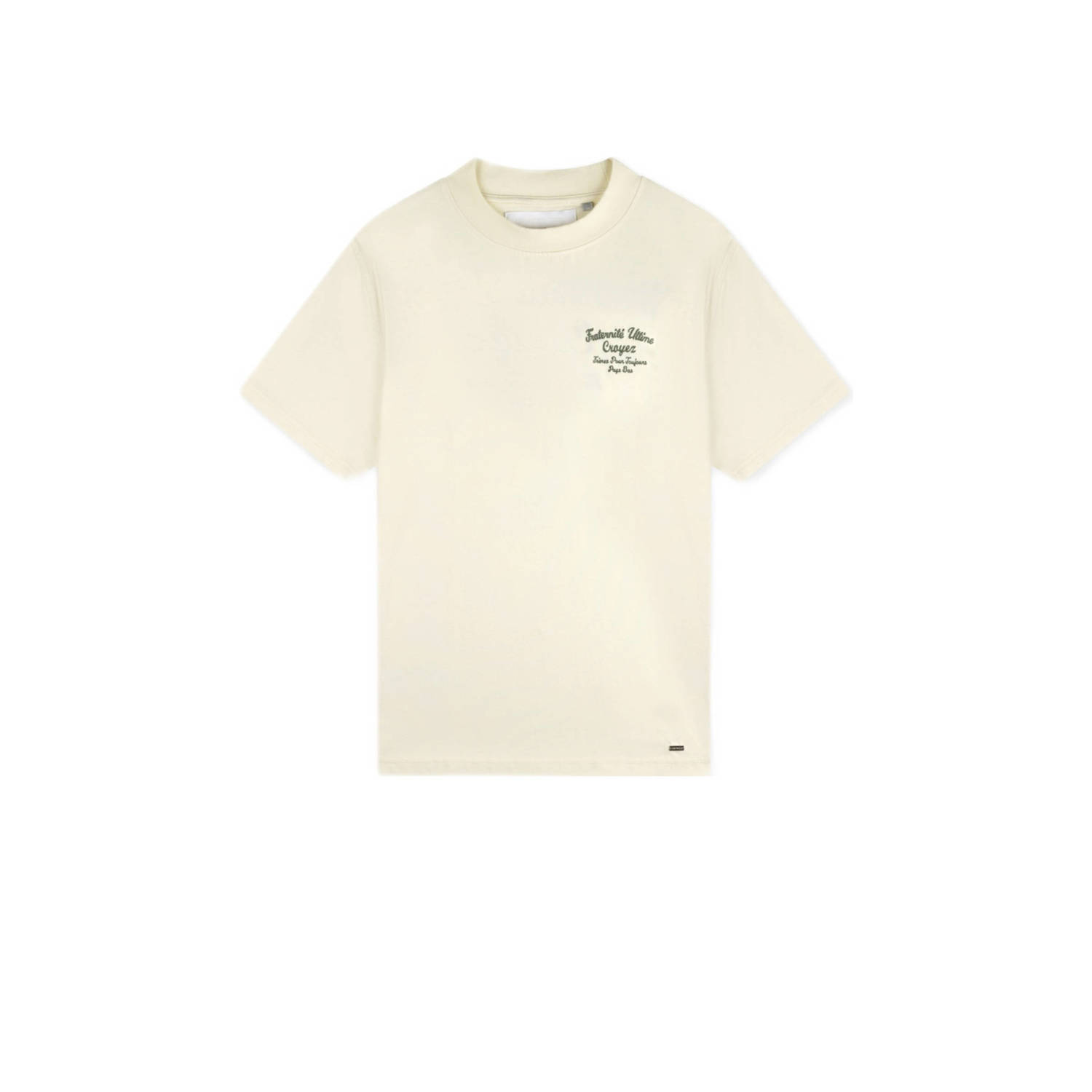 Croyez Homme regular fit T-shirt Fraternité met backprint beige
