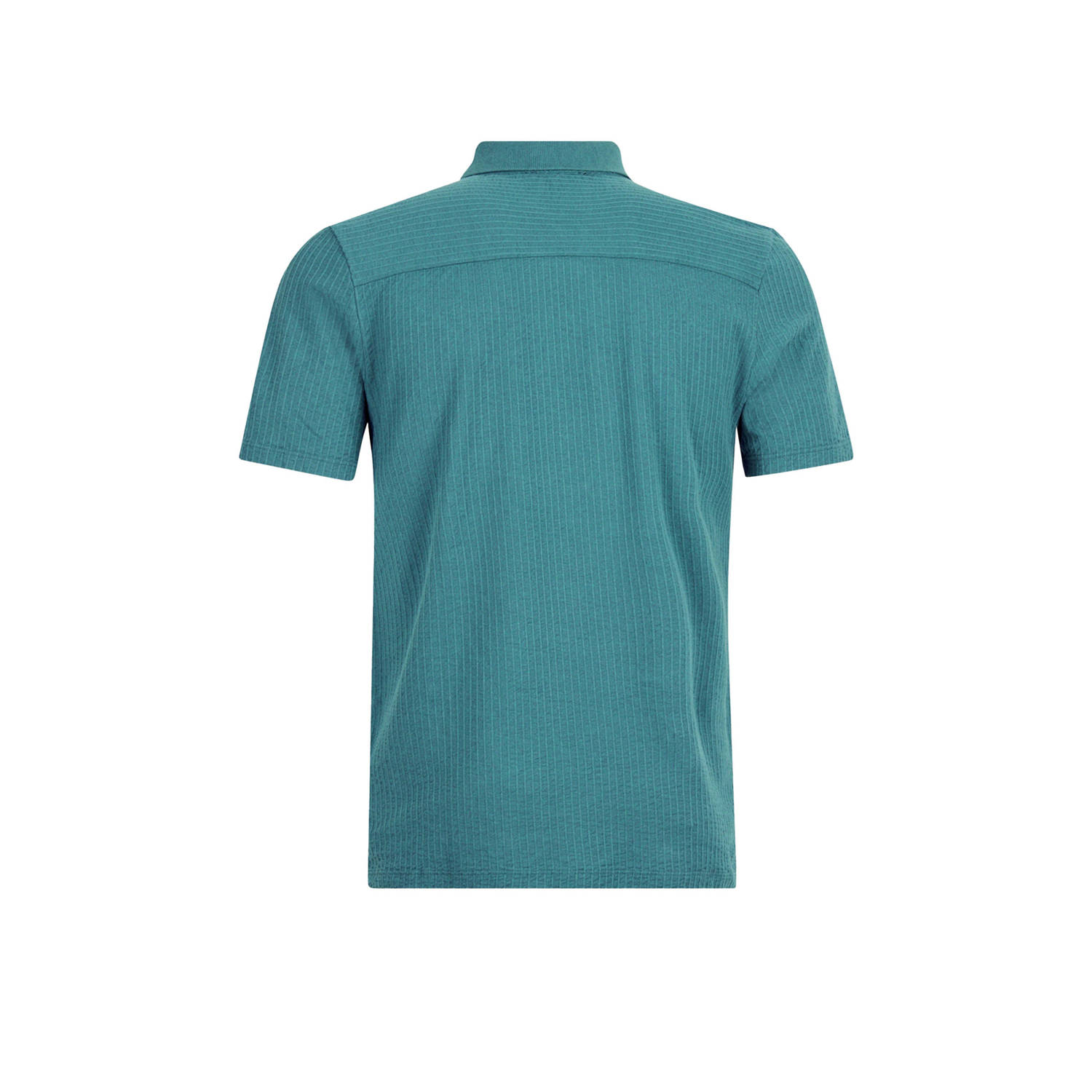 Shoeby gemêleerd gebreid regular fit T-shirt met ingebreid patroon dark turquoise
