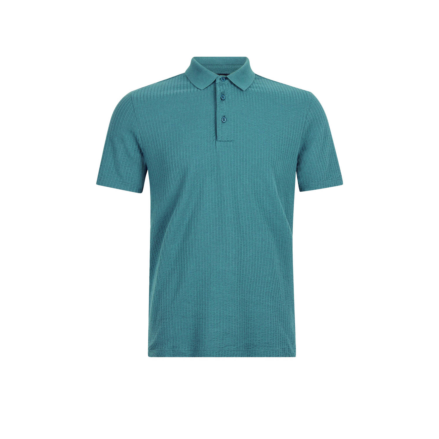 Shoeby gemêleerd gebreid regular fit T-shirt met ingebreid patroon dark turquoise
