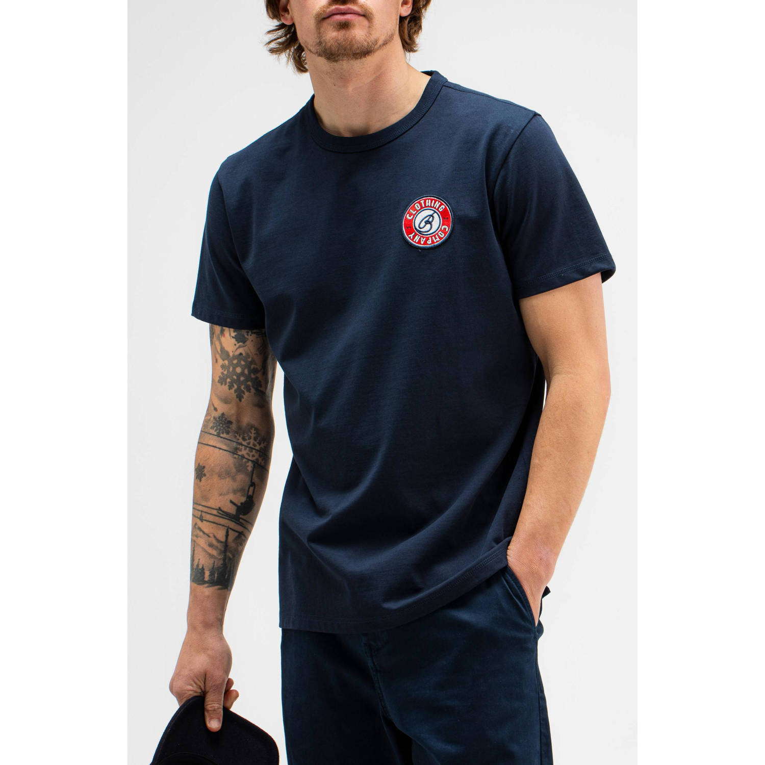 Butcher of Blue regular fit T-shirt Army Co met backprint alaska blue