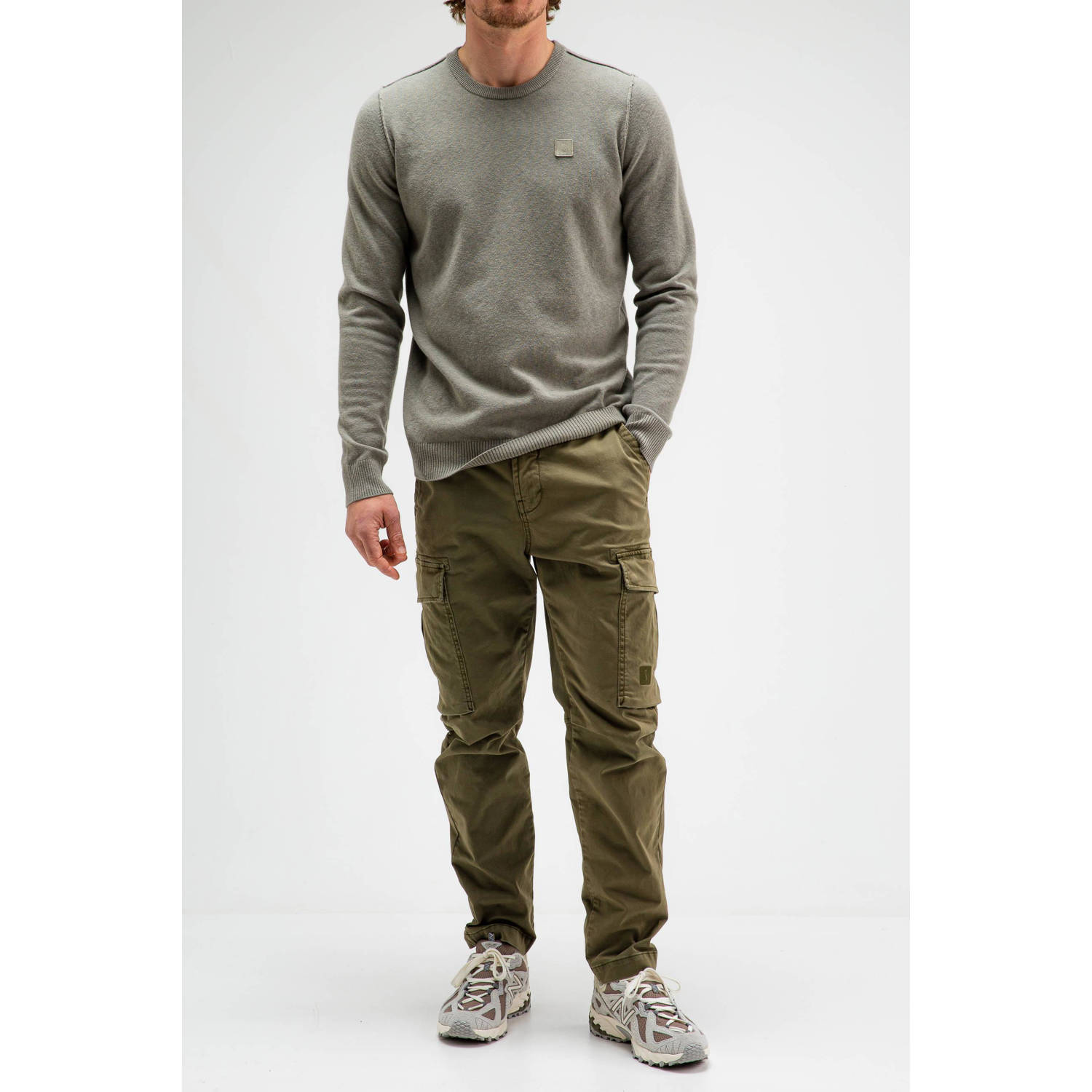 Butcher of Blue Groene Graniet Crew Sweater Stijlvol en veelzijdig Gray Heren