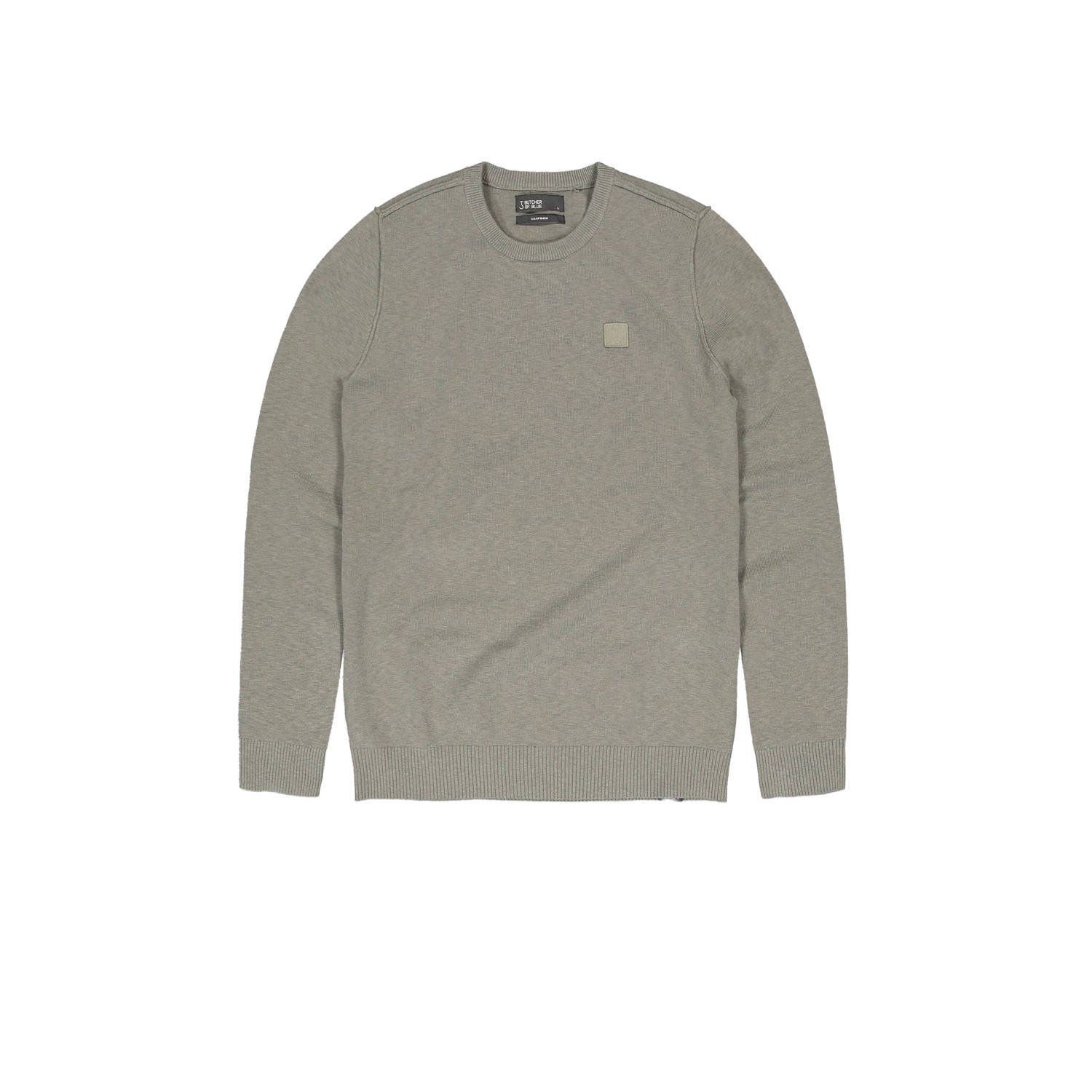 Butcher of Blue Groene Graniet Crew Sweater Stijlvol en veelzijdig Gray Heren