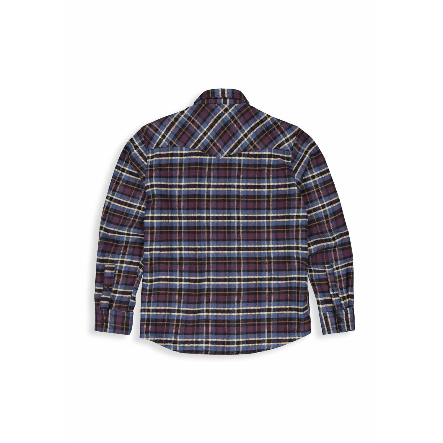 Butcher of Blue geruit flanellen overhemd Lanton Western pascha purple