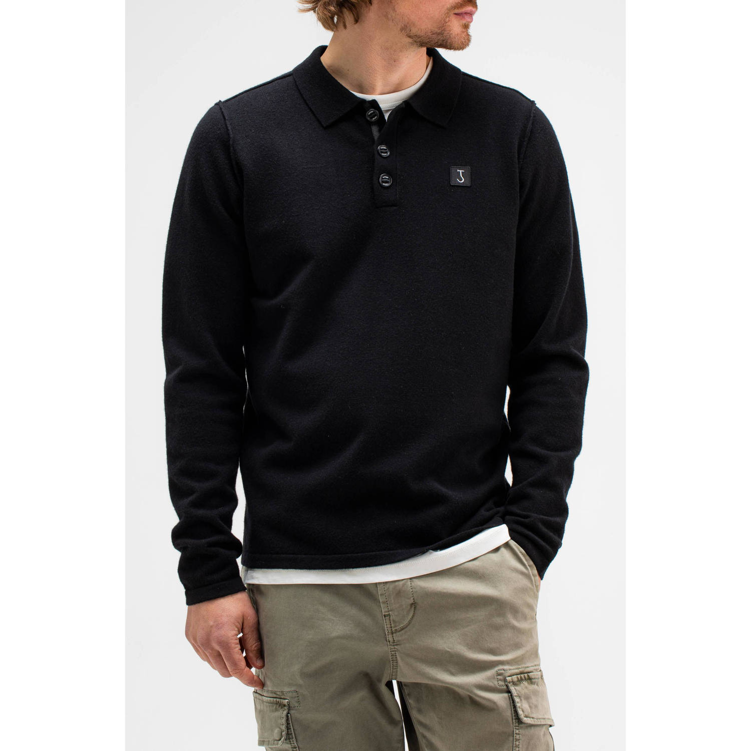 Butcher of Blue Clifden Polo Lange Mouw Black Heren