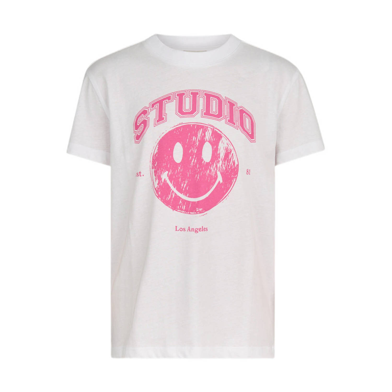 Shoeby T-shirt met printopdruk wit Meisjes Katoen Ronde hals Printopdruk 158 164