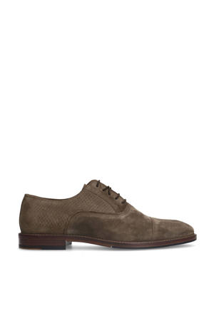 suède veterschoenen taupe