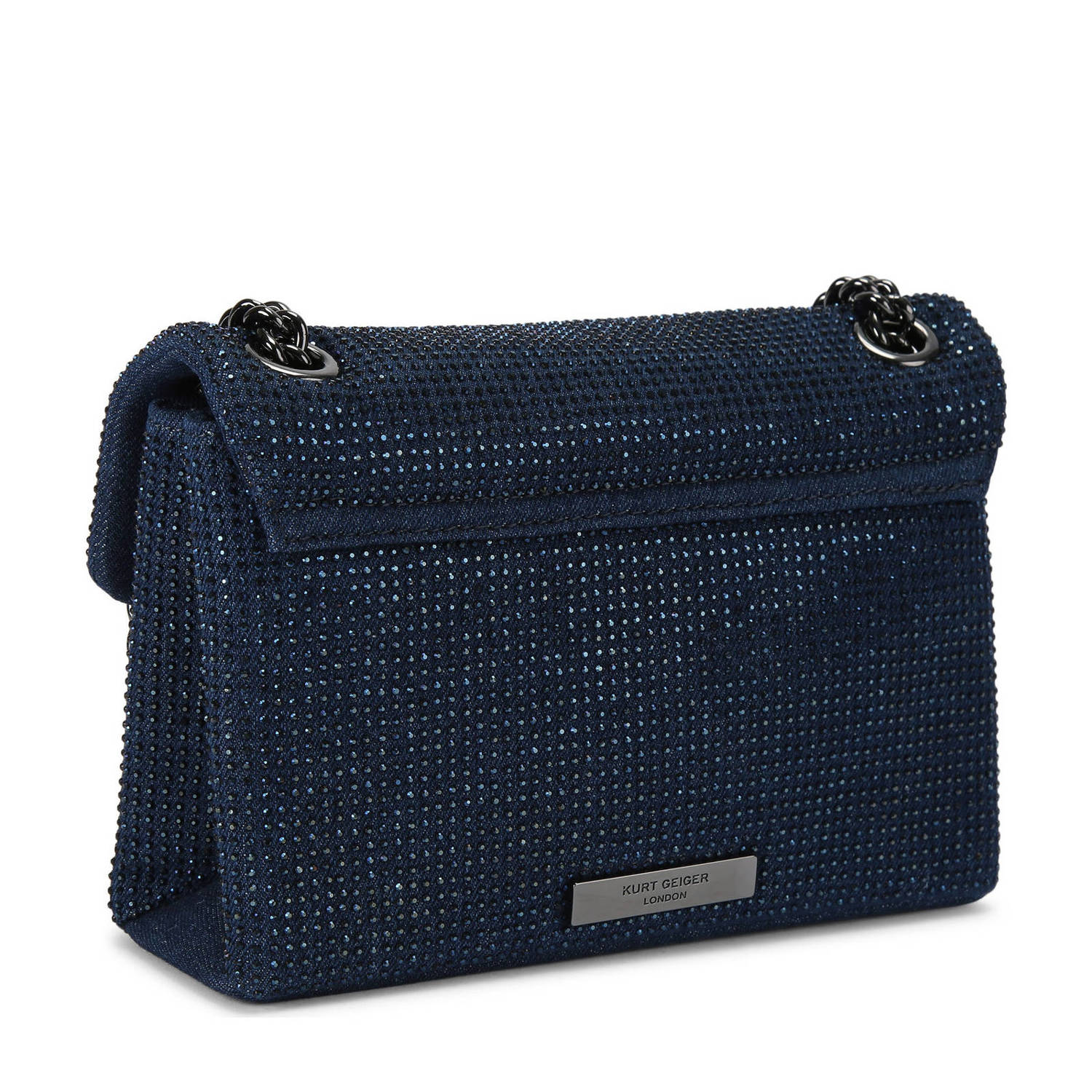 Kurt Geiger crossbody tas Kensington met strass donkerblauw