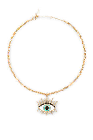 ketting Evil Eye Pendant met strass goudkleurig