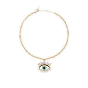 ketting Evil Eye Pendant met strass goudkleurig
