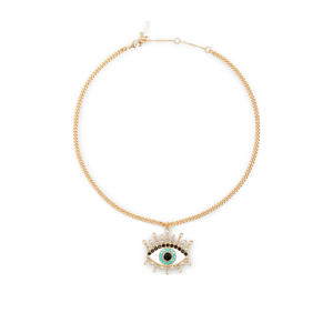 ketting Evil Eye Pendant met strass goudkleurig