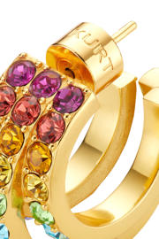 thumbnail: Kurt Geiger oorbellen Rainbow Triple Hoops met strass goudkleurig