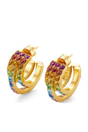 thumbnail: Kurt Geiger oorbellen Rainbow Triple Hoops met strass goudkleurig