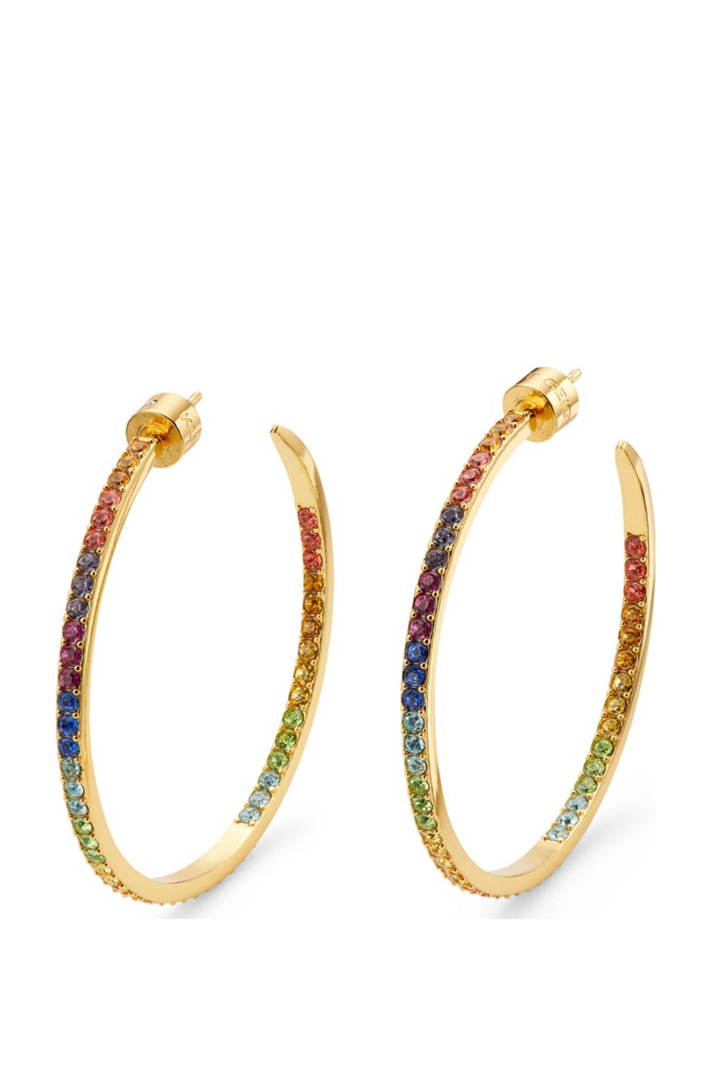 Kurt Geiger oorbellen Rainbow Hoops met strass goudkleurig