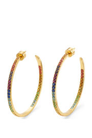 thumbnail: Kurt Geiger oorbellen Rainbow Hoops met strass goudkleurig