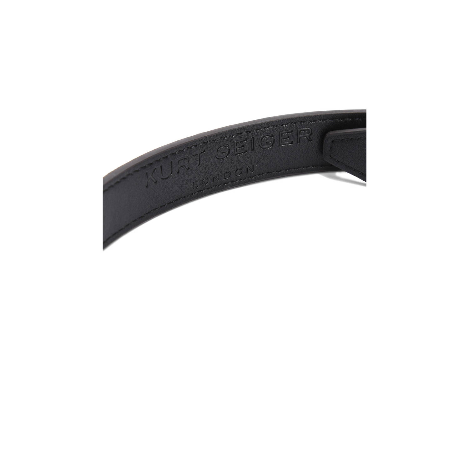 Kurt Geiger riem Eagle met studs en pied-de-poule print zwart wit