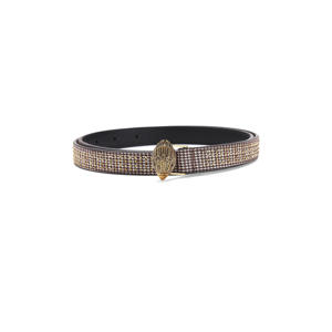 riem Eagle met studs en pied-de-poule print zwart/wit