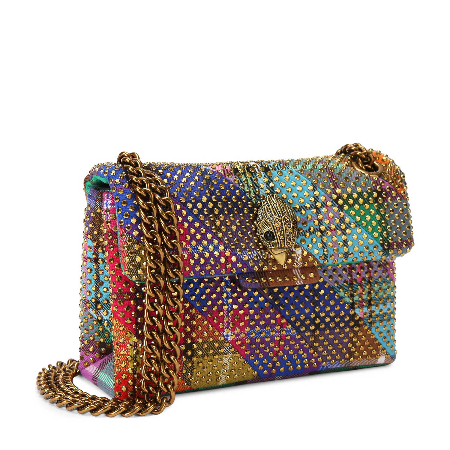 Kurt Geiger crossbody tas Kensington met ruit en strass multi