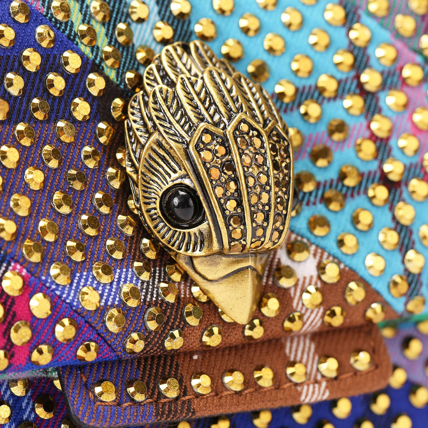 Kurt Geiger crossbody tas Kensington met ruit en strass multi