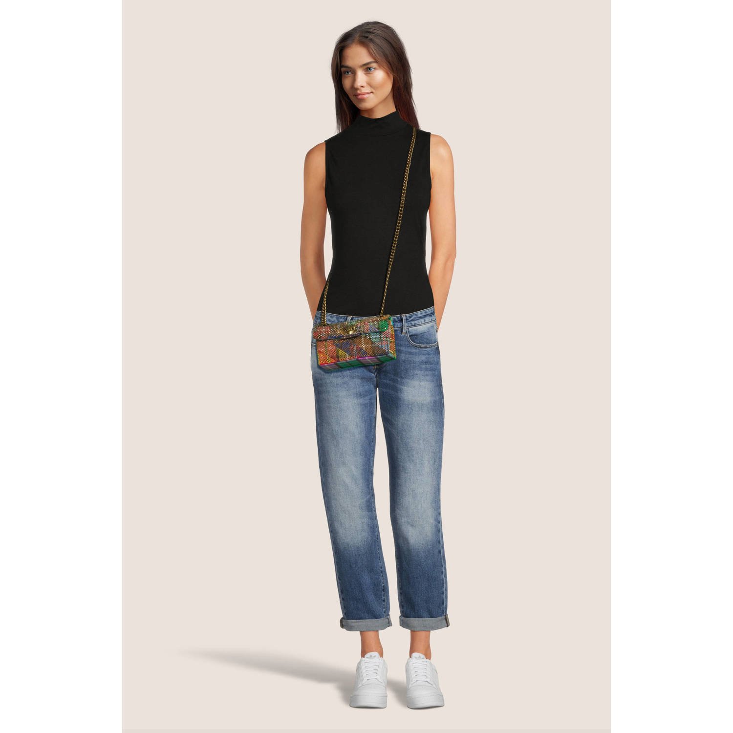 Kurt Geiger crossbody tas Kensington met ruit en strass multi