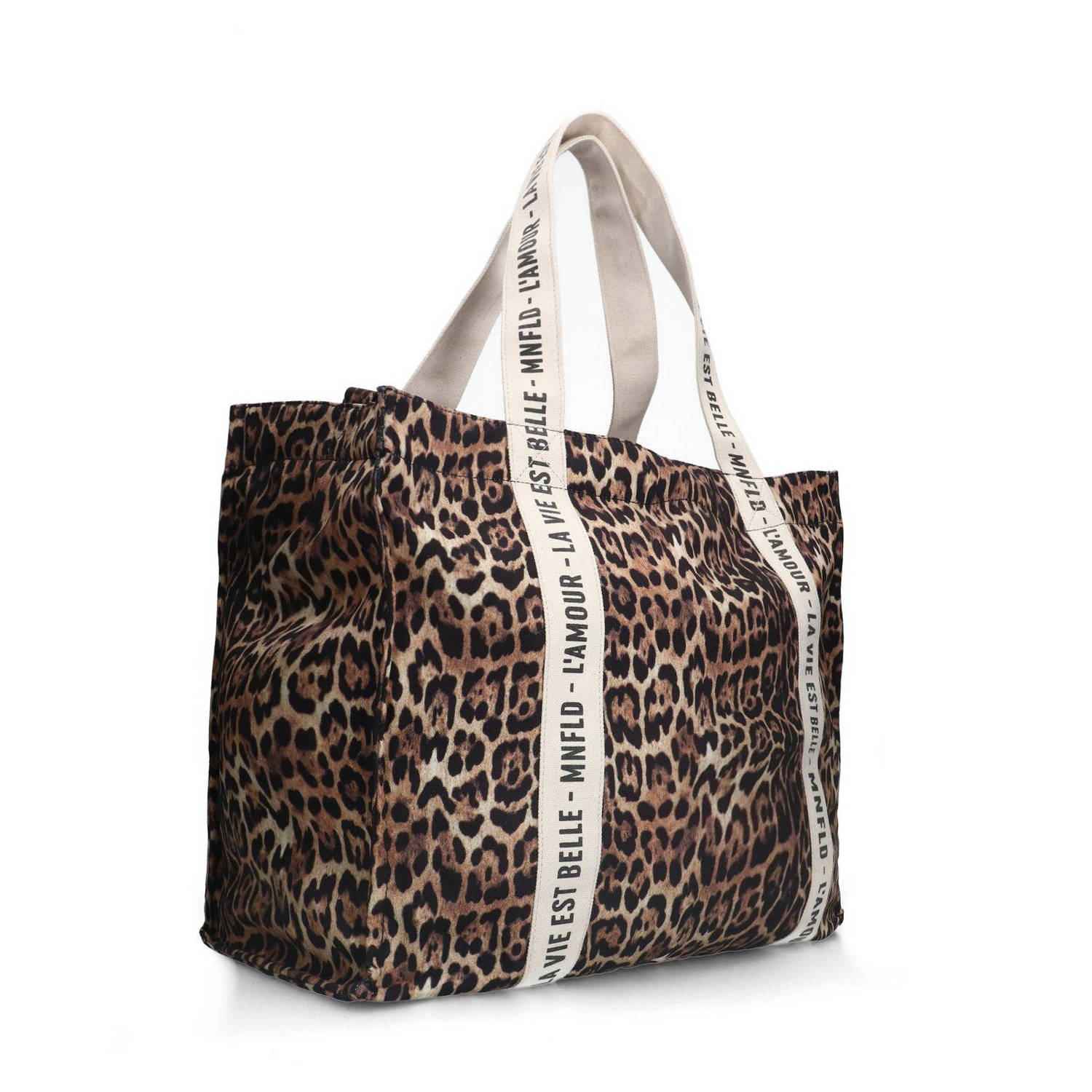 Manfield shopper met panterprint bruin