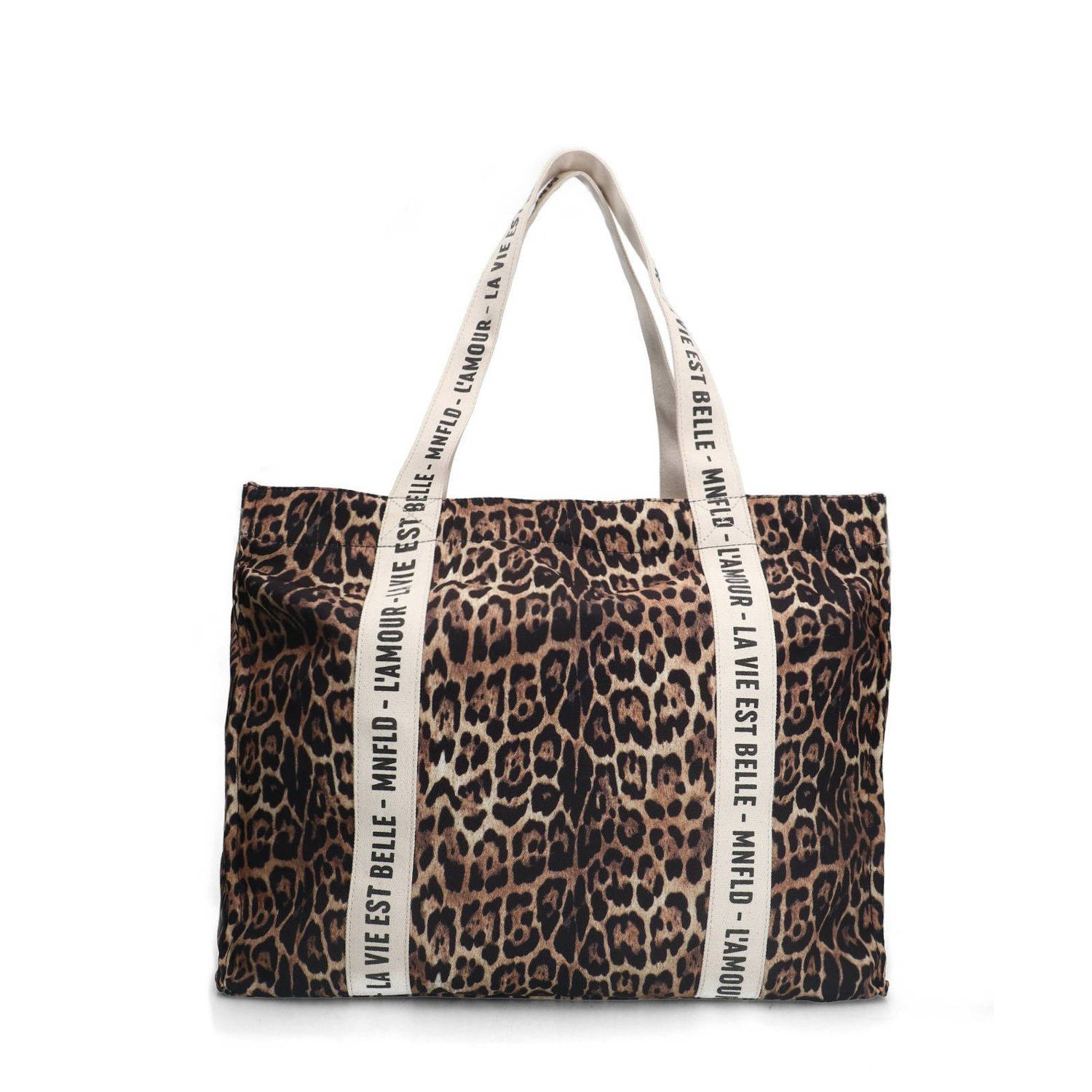 Manfield shopper met panterprint bruin