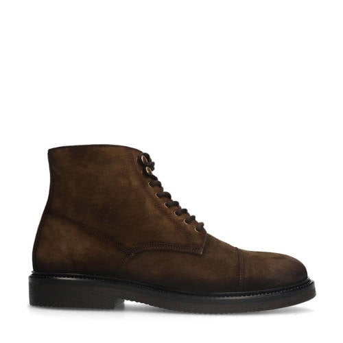 Manfield suède veterboots bruin afbeelding