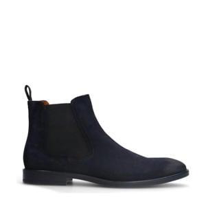 suède chelsea boots donkerblauw