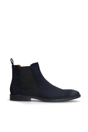 suède chelsea boots donkerblauw