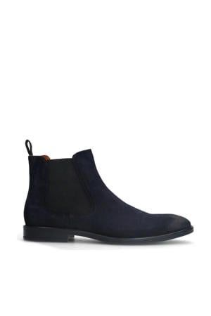 suède chelsea boots donkerblauw