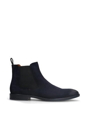 suède chelsea boots donkerblauw