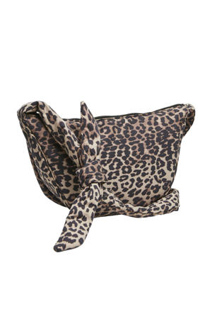  crossbody met panterprint PCAMANDA bruin/zwart
