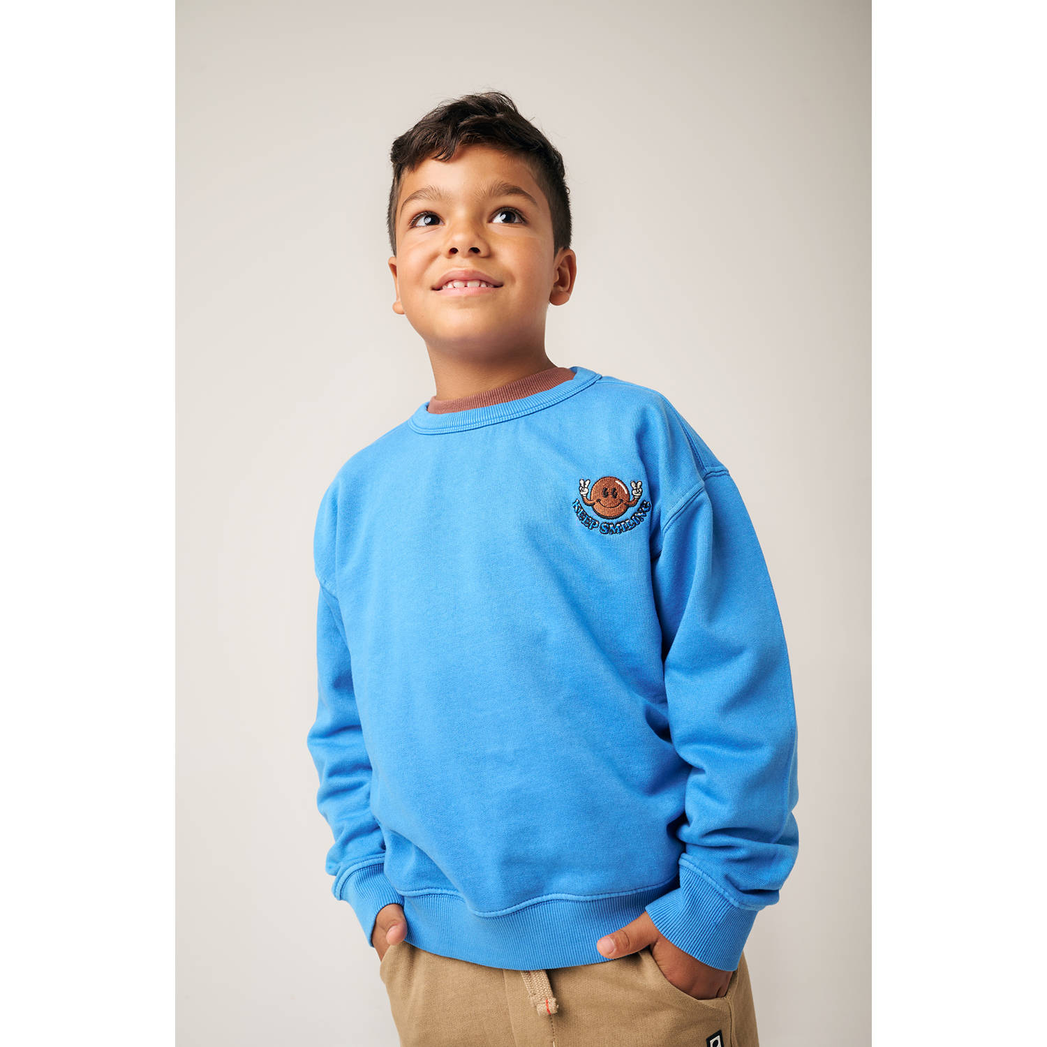 Tumble 'n Dry sweater Brookville kobalt blauw Effen 158 164