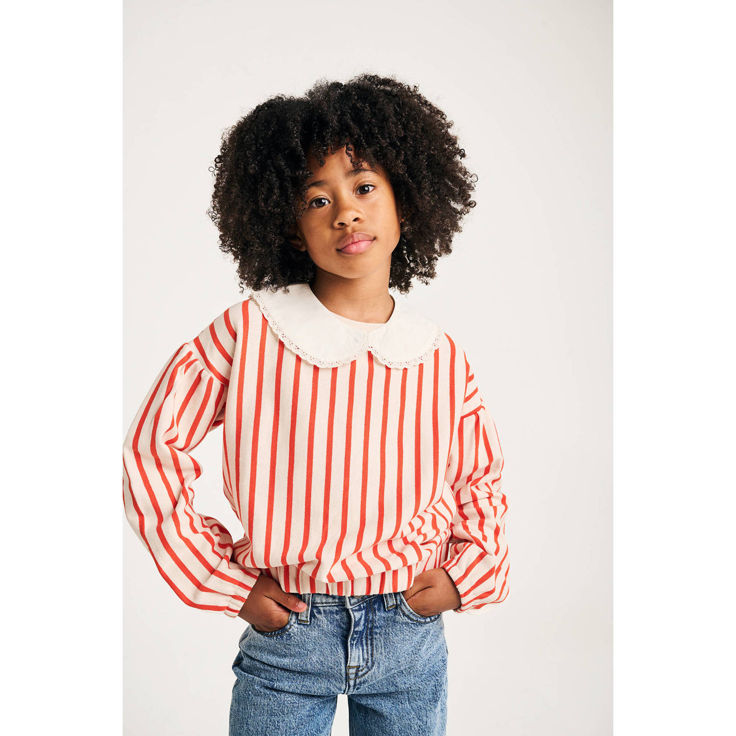 Tumble 'n Dry gestreepte sweater Stella wit oranje