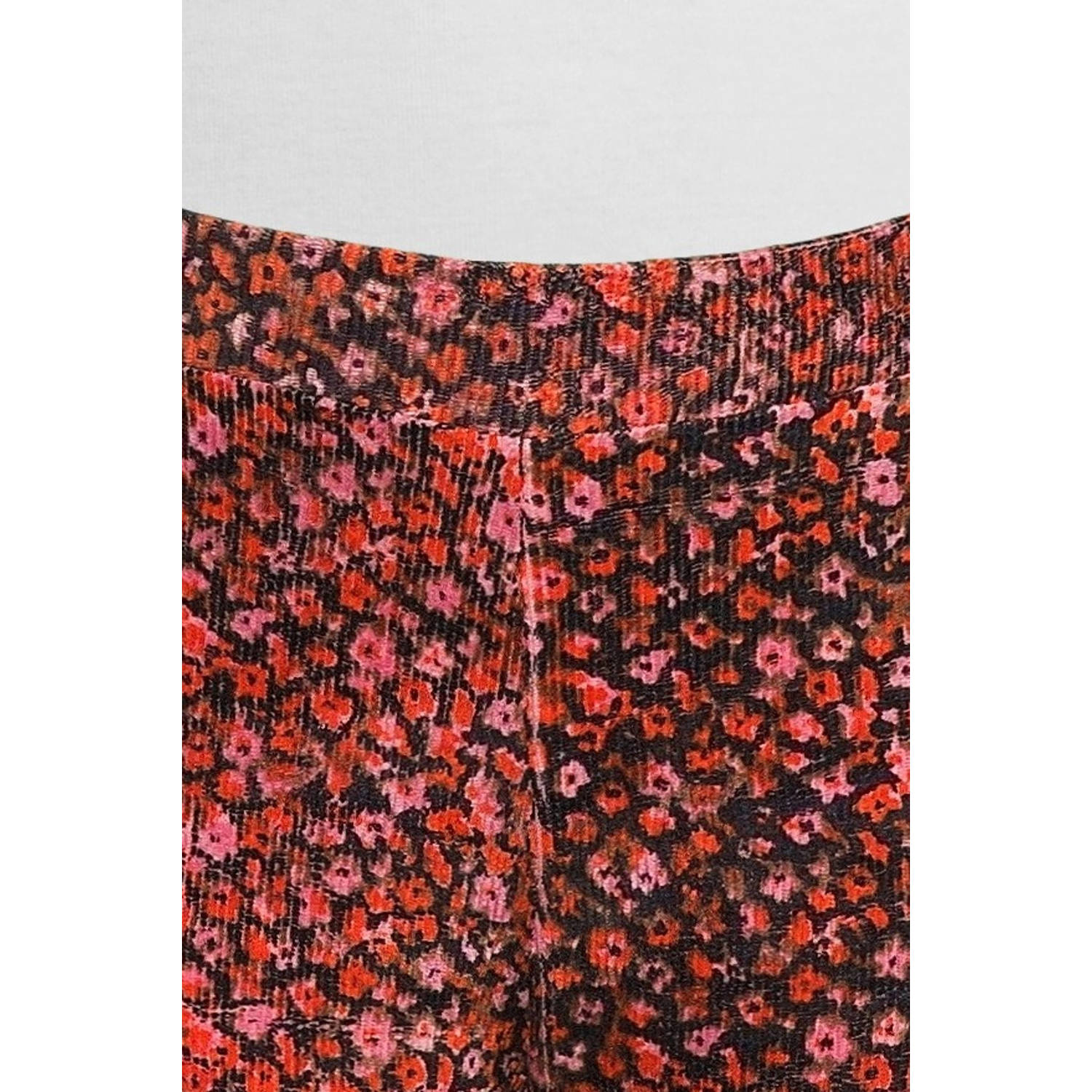 Tumble 'n Dry gebloemde flared broek Valloire donkerblauw oranje roze