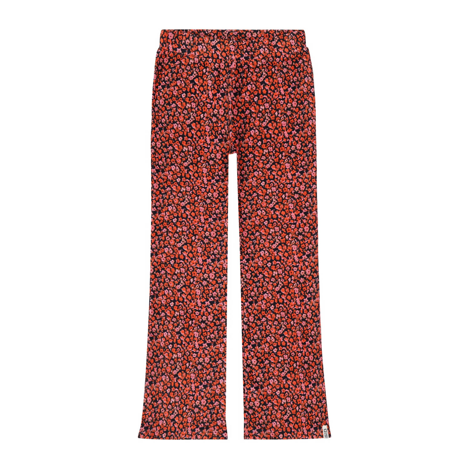 Tumble 'n Dry gebloemde flared broek Valloire donkerblauw oranje roze