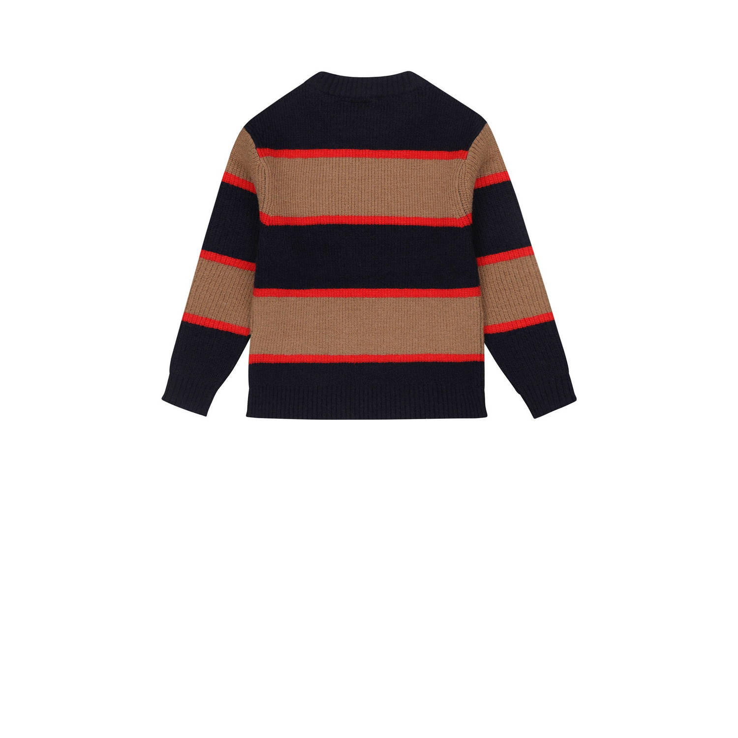 Tumble 'n Dry gestreepte sweater Ellmau met wol donkerblauw bruin