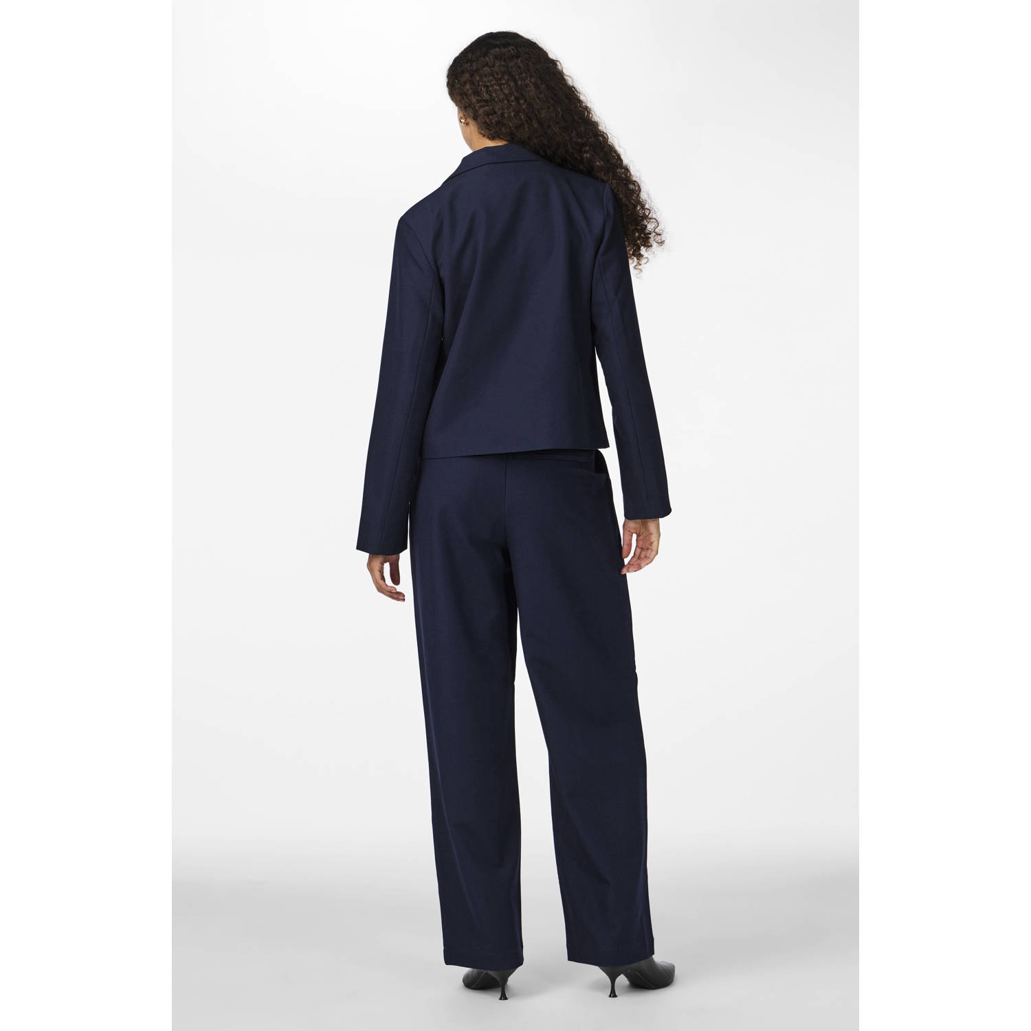 Y.A.S straight fit broek YASDAKOTA donkerblauw