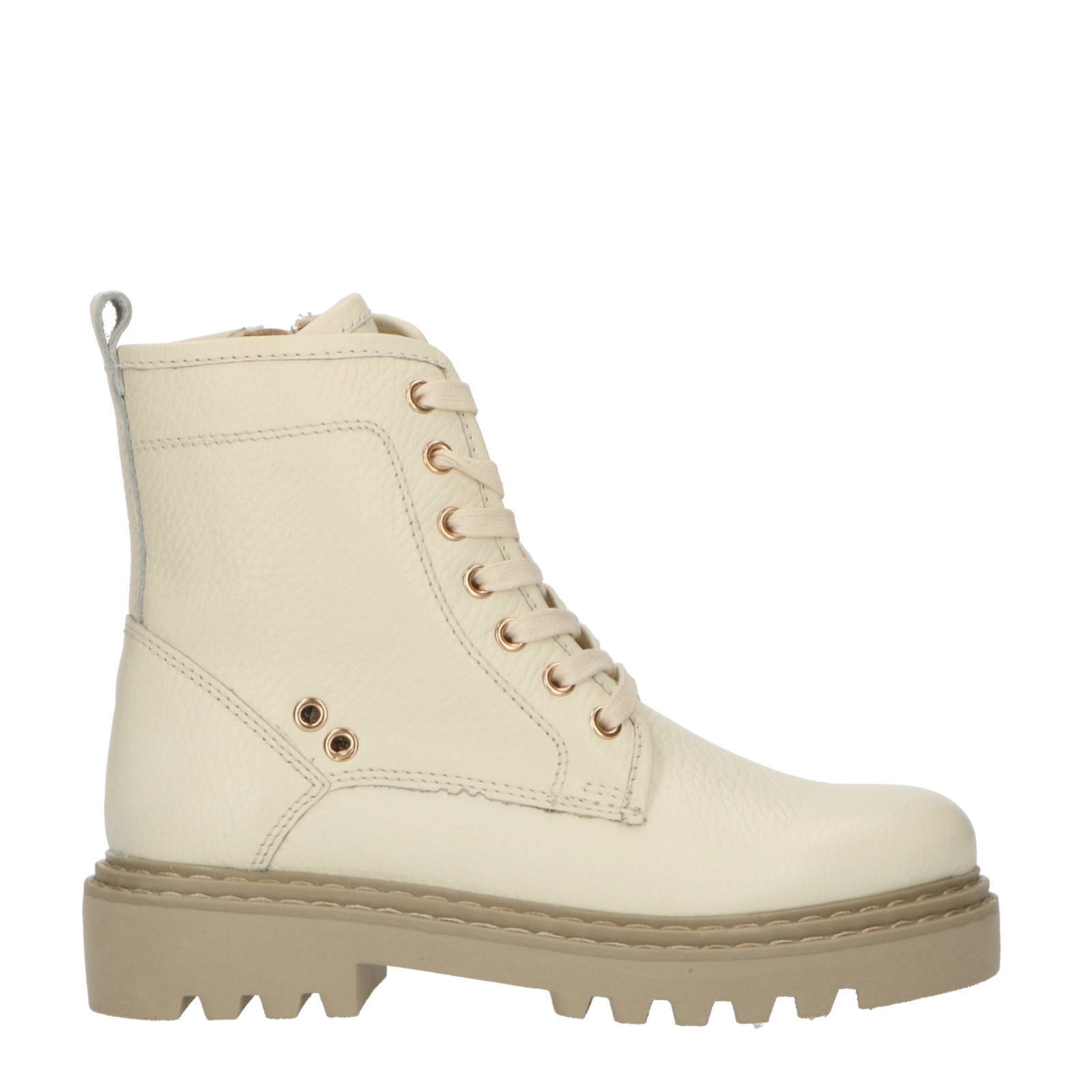 PS Poelman leren veterboots beige wehkamp