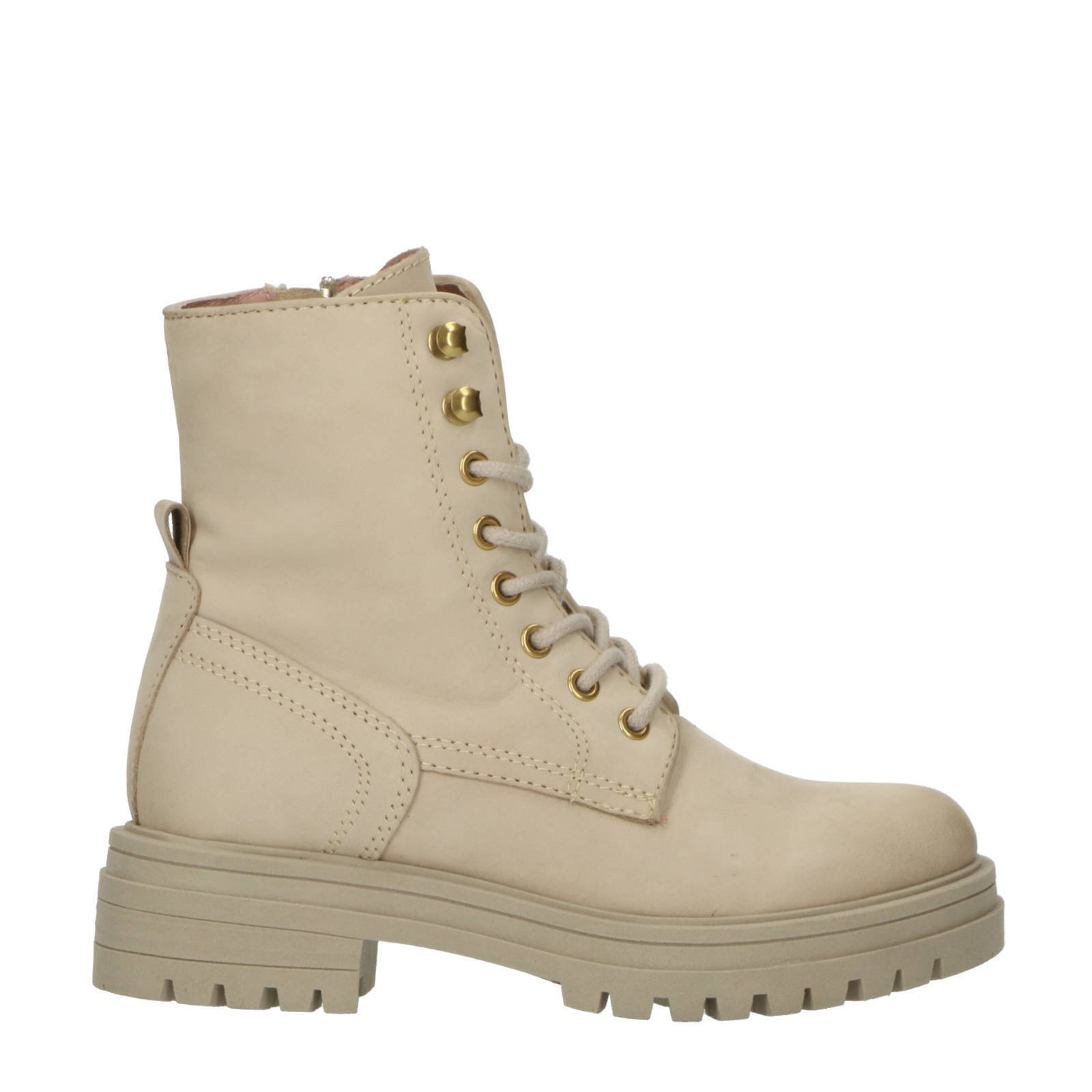 PS Poelman Mink 83 leren veterboots beige wehkamp