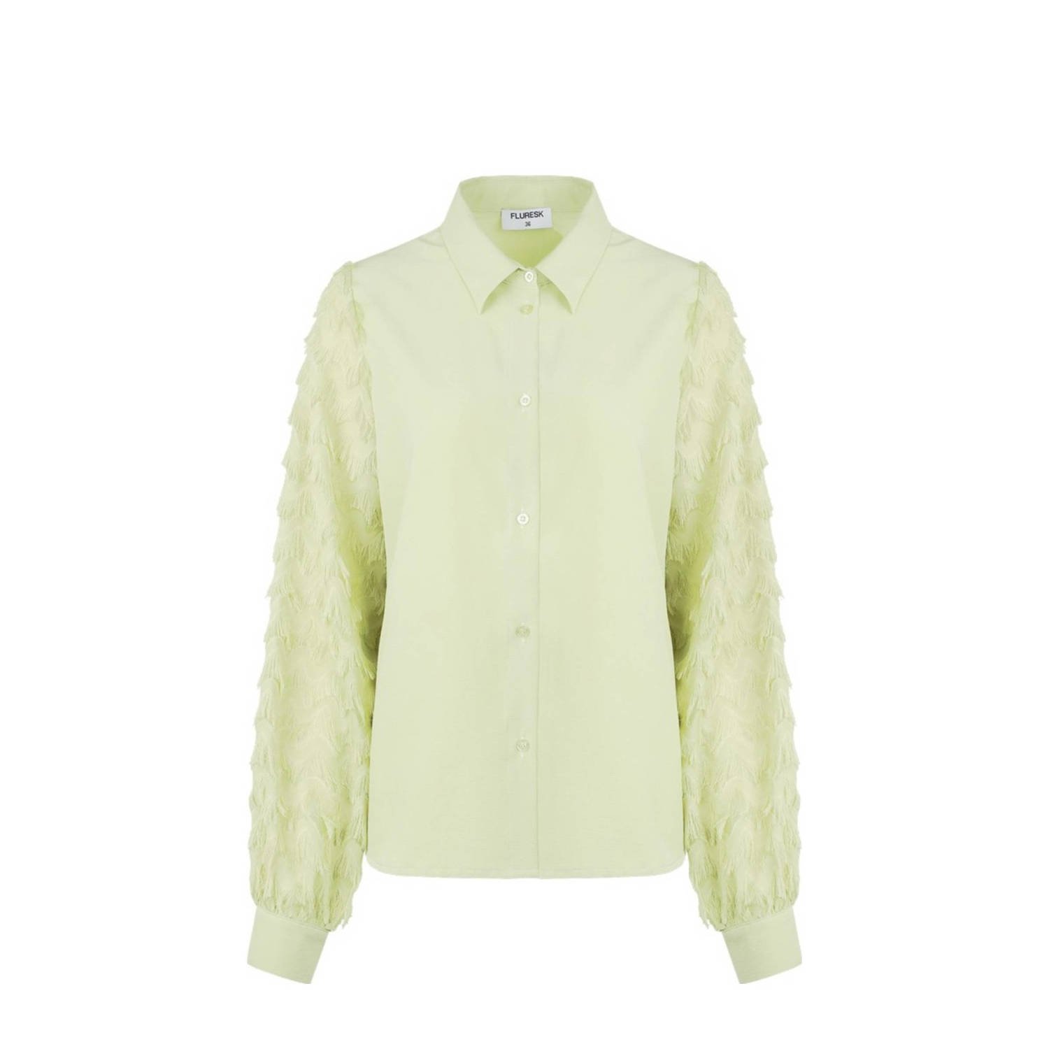 FLURESK blouse Joly limegroen