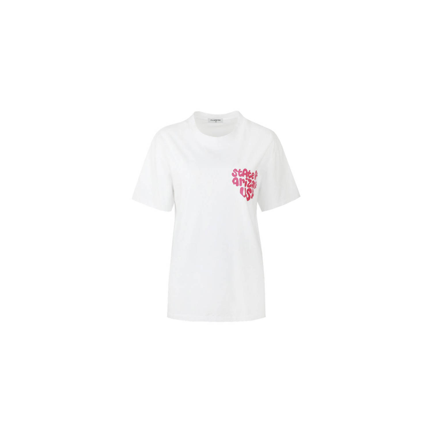 FLURESK T-shirt met printopdruk wit