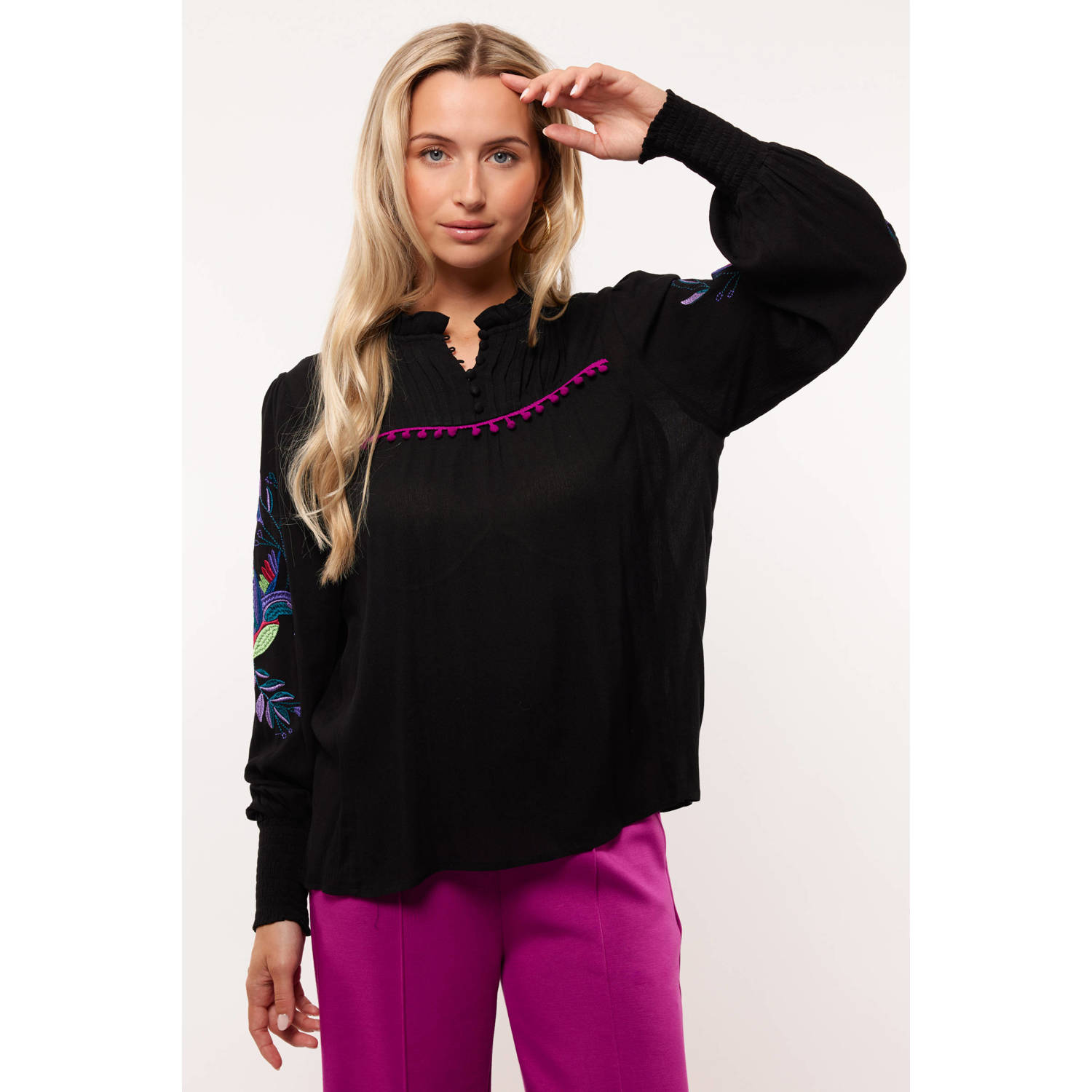 FLURESK gebloemde blouse Flore zwart